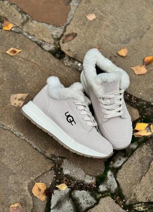 Кросівки жіночі сірі замшеві осінні весняні зимові теплі slip-on ugg