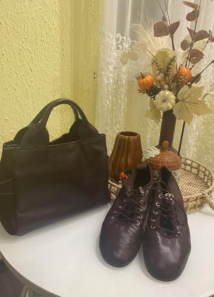 Zara балетки натуральная кожа