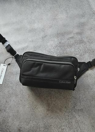 Мужская черная, сумка бананка, поясная calvin klein оригинал