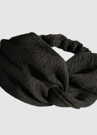 Трикотажна пов'язка-чалма, чорного кольору