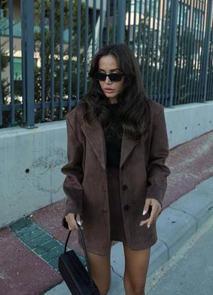 Замшевий подовжений піджак