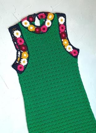 🌿1+1=3 шикарна зелена в'язана сукня в квітках zara, розмір 44 - 466 фото