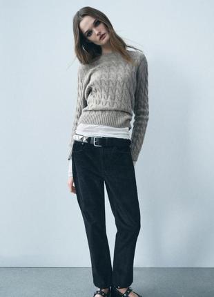 Джинсы zw collection cropped bootcut с флокированием и высокой посадкой