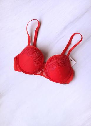 Бюстгальтер женский с кружевом rosy красный