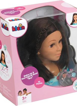 Вітрина! theo klein mia 5201 макіяжна та перукарня голова з косметичним серцем та аксесуарами для волосся i волосся, яке можна мит