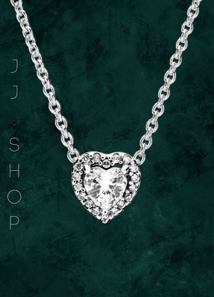 Серебряное ожерелье белое сердце miimimii