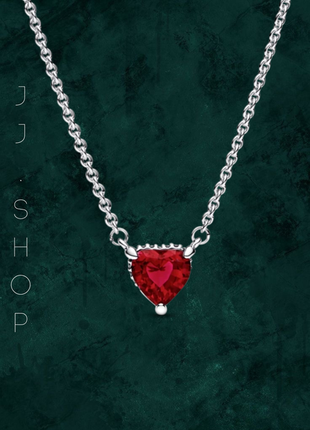 Серебряное ожерелье «красное сердце» пандора 392542c01