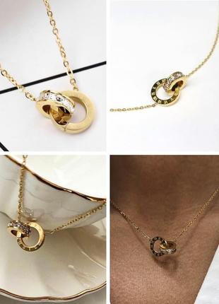 Жіноча підвіска з римськими цифрами в стилі bulgari