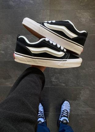 Vans knu skool black white чоловічі якість висока зручні в носінні стильно виглядають