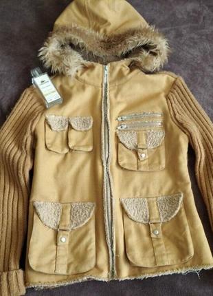 Курточка на овчинці на весну-початок осені для дому, двора