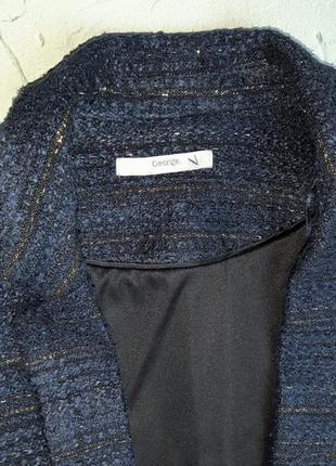 🎁1+1=3 фірмовий синій плотний піджак жакет george, розмір 52 - 547 фото