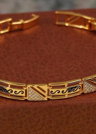 Браслет медичне золото xuping jewelry 17см 8 мм золотистий