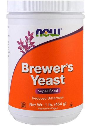 Пивные дрожжи, brewer's yeast, now foods, super food, 454 гр.