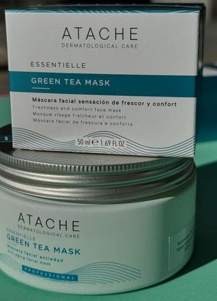 Восстанавливающая и успокаивающая маска с экстрактом зеленого чая atache essentielle reafirming mask green tea