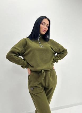 Теплый флисовый костюмм женский спортивный костюм на флисе батал зимний костюм повседневный костюм батал