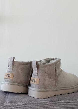 Зимові черевики slip-on ugg premium ultra mini light grey