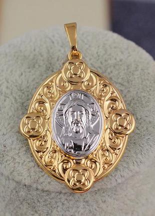 Ладанка xuping jewelry овальна з хвилястою окантовкою 33 3,5 см комбінована