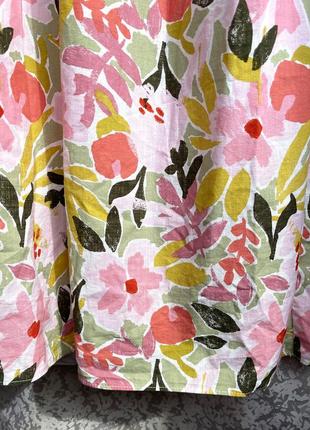 Яскраве плаття сарафан міді р. 14 в квітковий принт, натуральна тканина, сукня6 фото
