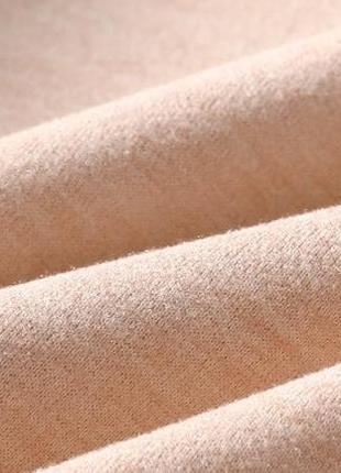 Теплое, мягкое двухслойное термобелье хлопок и шерсть, бежевое