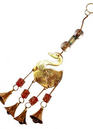 Колокольчик латунный лебедь jm-395, колокольчик фен шуй, сувениры из латуни