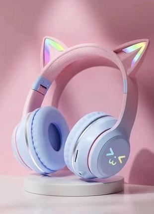 Беспроводные наушники bluetooth с кошачьими ушками и rgb подсветкой catear jst-bt035