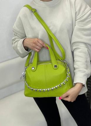 Жіноча стильна та якісна сумка з еко шкіри 6 кольорів4 фото