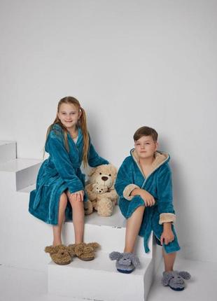 Халат махровий для дівчинки від 6 до 16 років3 фото