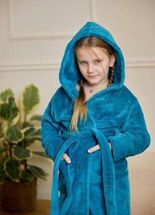 Халат махровий для дівчинки від 6 до 16 років5 фото