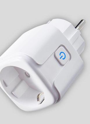 Умная wifi розетка 16а с счетчиком электроэнергии tuya smart 3000вт, белая
