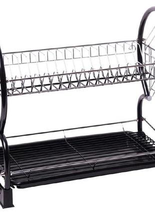 Сушилка для посуды kamille - 550 x 245 x 380 мм черная