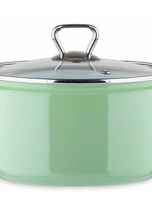 Каструля емальована biol — 200 мм x 3,1 л зелена