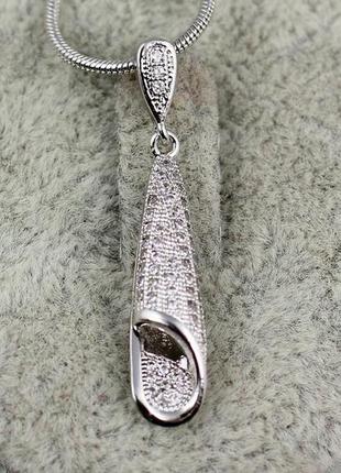 Кулон xuping jewelry крапля для тонкого ланцюга 2.5 см сріблястий