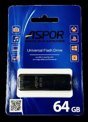 Флешка (usb flash) aspor ar011 64gb чорна1 фото