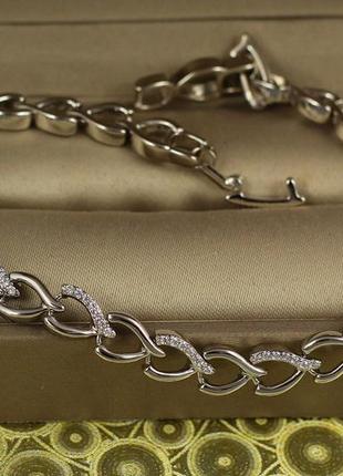 Браслет xuping jewelry лицьова петля 19,5 см 5 мм сріблястий