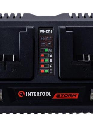 Зарядное устройство для аккумулятора intertool - 20в x 4ач li-ion storm для 2 акб