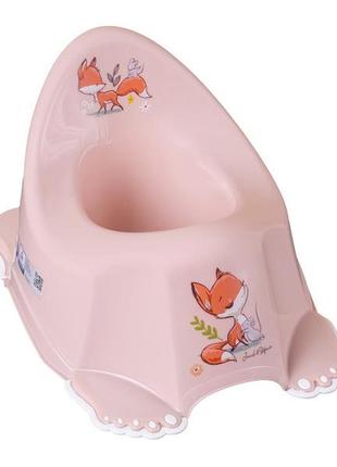 Горшок "лесная сказка" с противоскользящей резиной и музыкой (светло-розовый) - tega baby