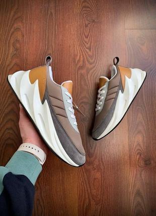 Кроссовки мужские adidas shark white &amp; gray &amp; brown👟