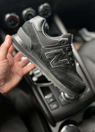 Кроссовки new balance 574 black черные женские / мужские