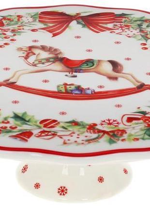 Подставка для торта "рождественская фантазия", фарфоровая ø25 см bona  (2000002658023)