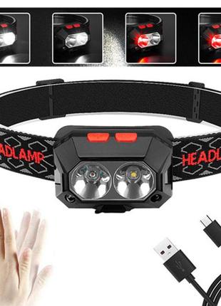 Фонарь налобный аккумуляторный pld-sl02-xpg, налобный прожектор, мощный фонарь для рыбалки|швидка доставка|