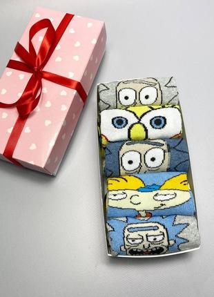 Набір жіночих мультяшних шкарпеток 36-41 5 пар у подарунковій коробці|швидка доставка|