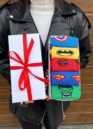 Набір жіночих шкарпеток 36-41 5 пар з мультяшним малюнком у подарунковій коробці|швидка доставка|