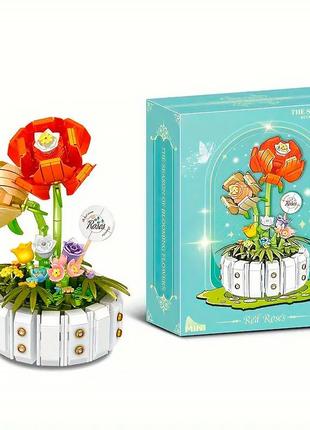 3d конструктор набор строительных блоков yz 2141 цветочный конструктор розы 482 деталей|швидка доставка|