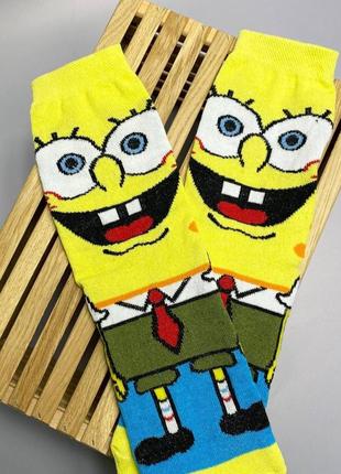 Шкарпетки жіночі високі 1 пара "губка боб" 36-41 р|швидка доставка|