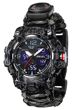 Чоловічий годинник smael grey compass|швидка доставка|