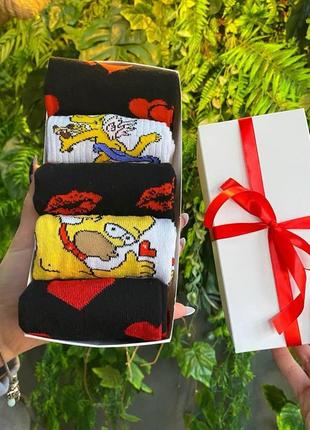 Набір жіночих шкарпеток 36-41 5 пар у подарунковій коробці|швидка доставка|