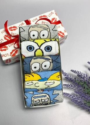 Набір жіночих мультяшних шкарпеток 36-41 5 пар у подарунковій коробці|швидка доставка|