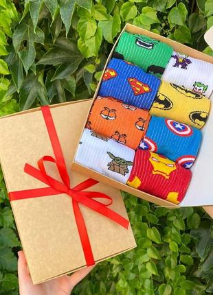 Бокс жіночих шкарпеток 36-41 р на 8 пар в подарунковій коробці із стрічкою|швидка доставка|