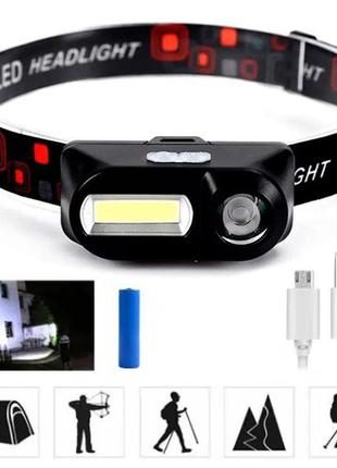 Налобный фонарик bailong bl-1801a аккумуляторный, светодиодный налобный фонарик, фонарь на лоб|швидка