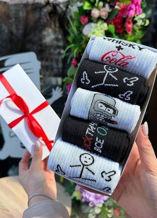 Набір жіночих шкарпеток 36-41 5 пар у подарунковій коробці|швидка доставка|